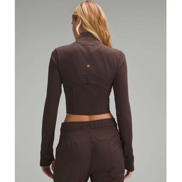 Lululemon Define Cropped Half Zip *Luon Espresso and Gold Zip Size 6 - Picture 3 of 3